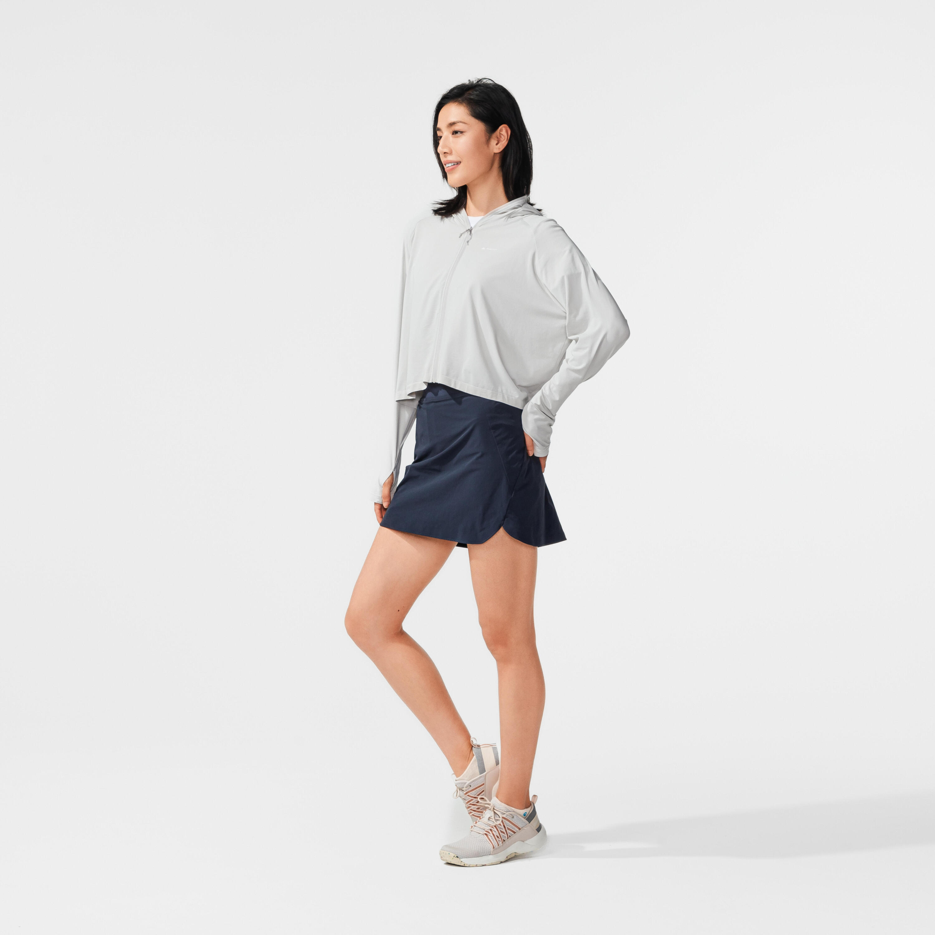 Hosenrock Rock/Shorts Damen Bergwandern - MH500 blau 61/62