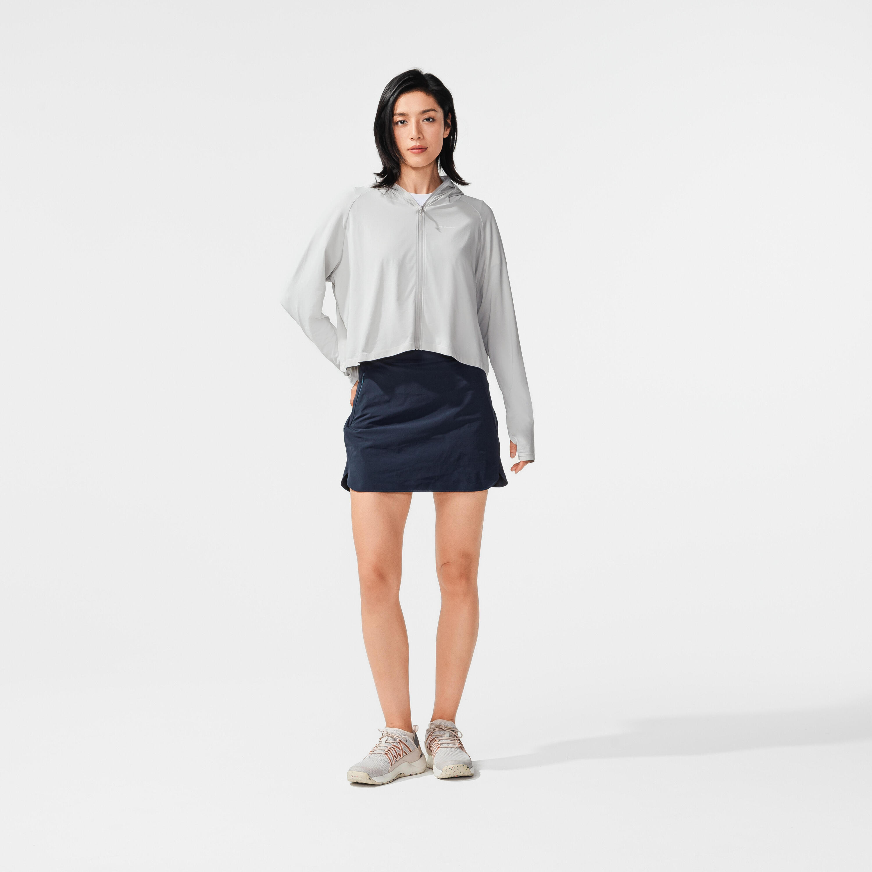 Hosenrock Rock/Shorts Damen Bergwandern - MH500 blau 60/62