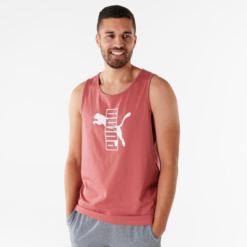 Men's Cotton Fitness Tank Top - Red