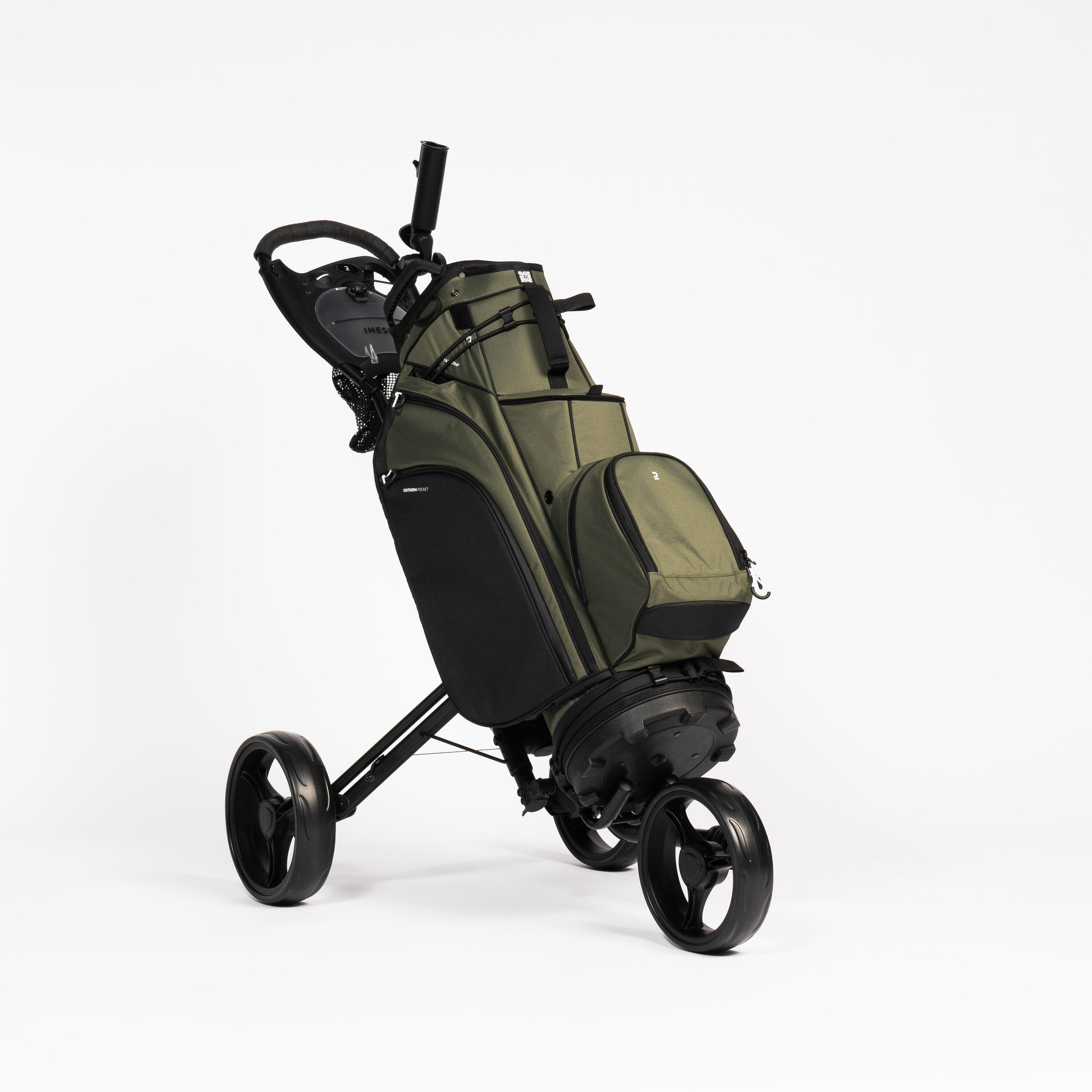 Golf trolley bag - INESIS khaki cart 2/12