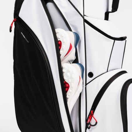 Golfo vežimėlio krepšys „Inesis“, baltas ir juodas