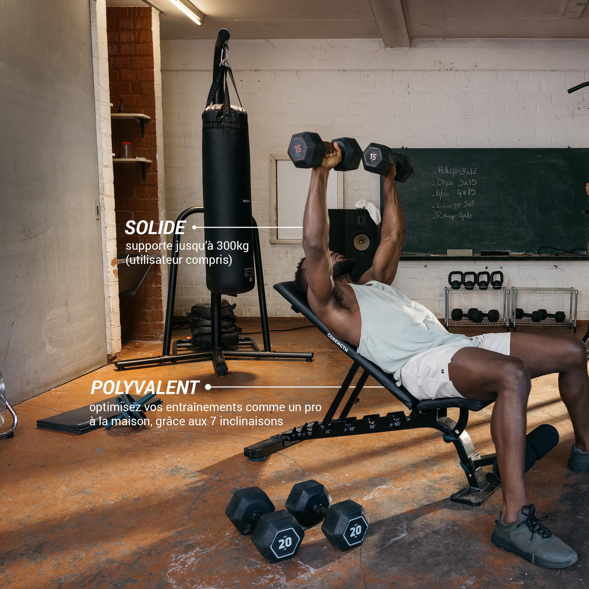 Incline and decline weight bench, up to 300 kg 21/22