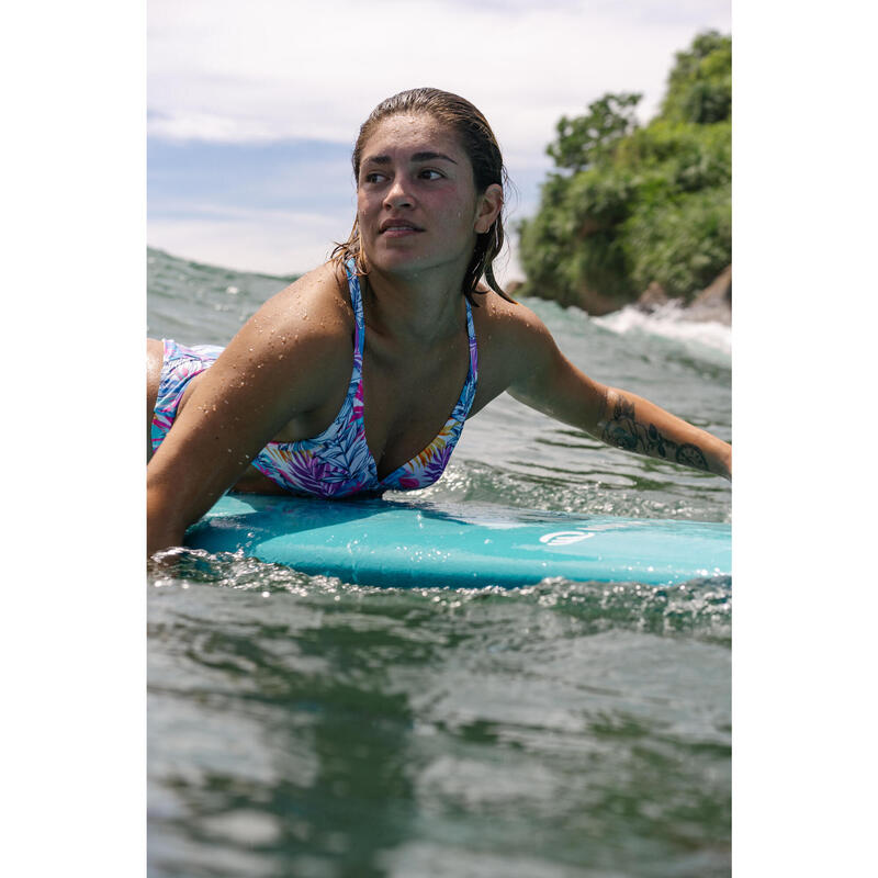 Top bikini Mujer surf deportivo escote V estampado