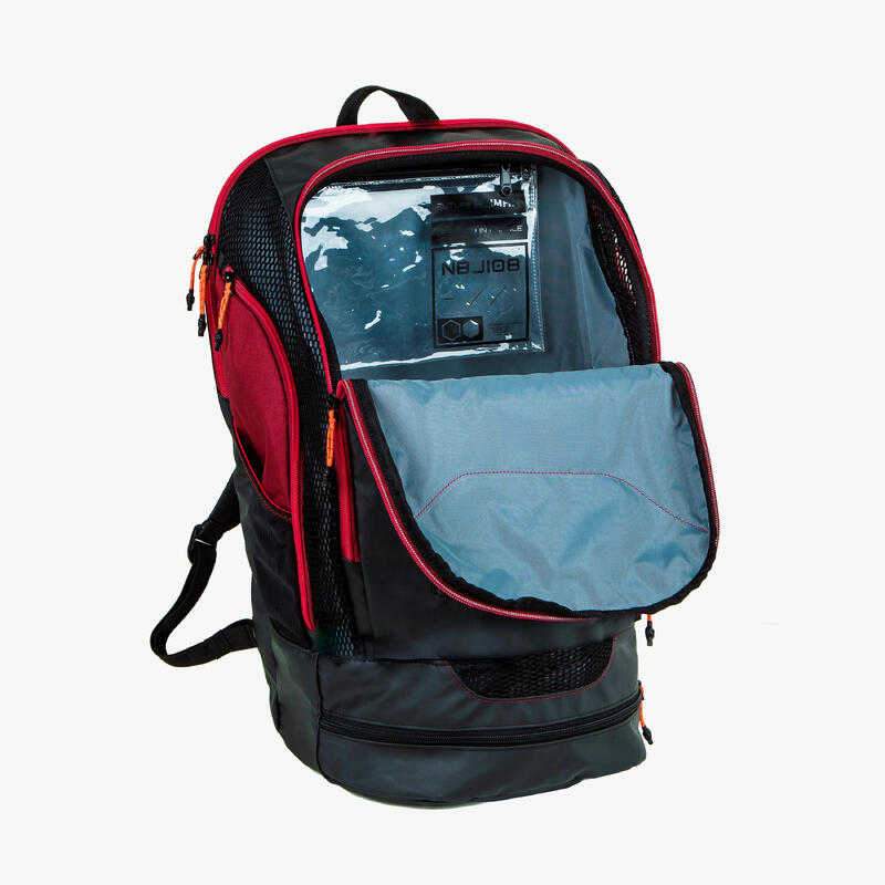 Mochila de Natação 40L 900 preto vermelho