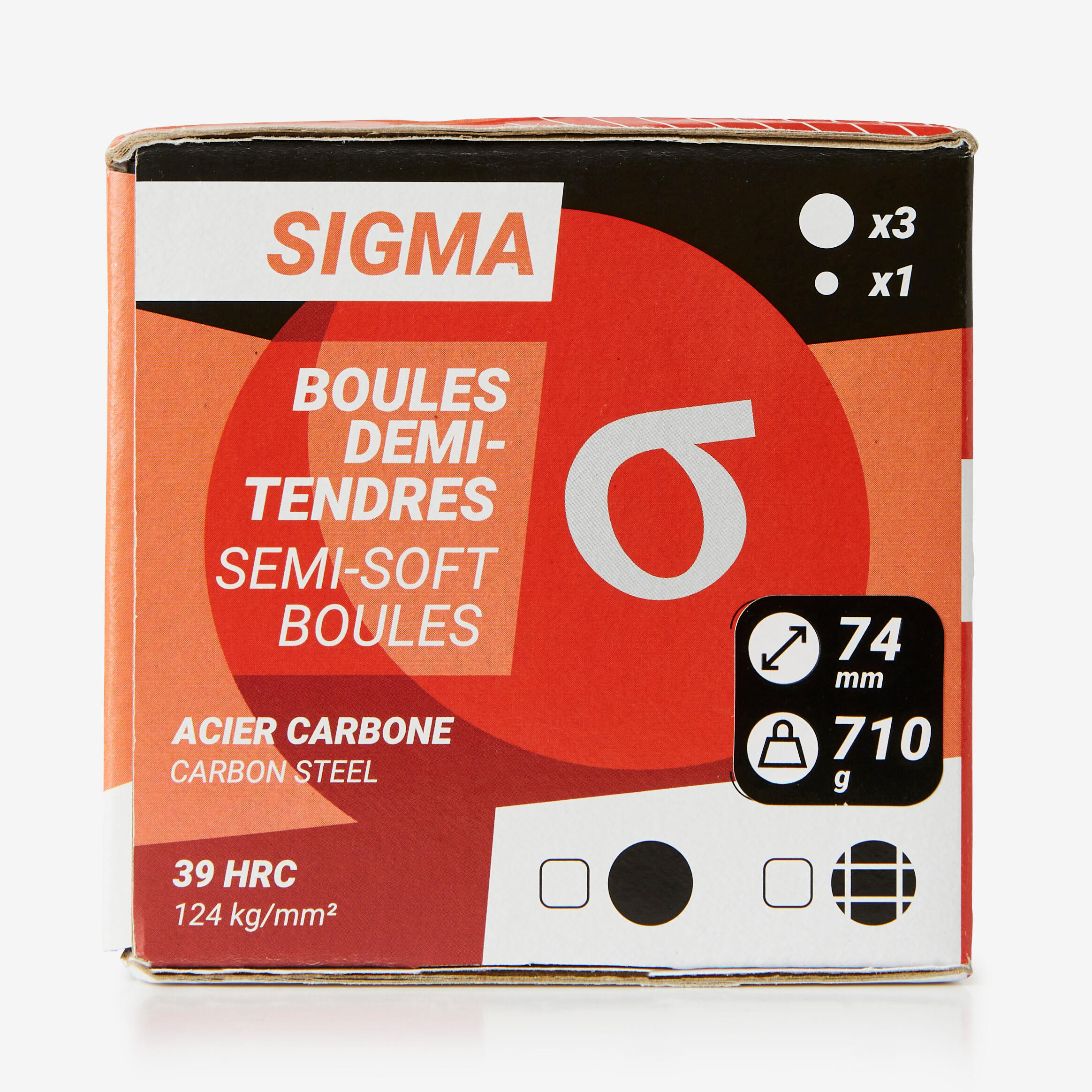 3 Semi-Soft Competition Petanque Boules Sigma 3/7