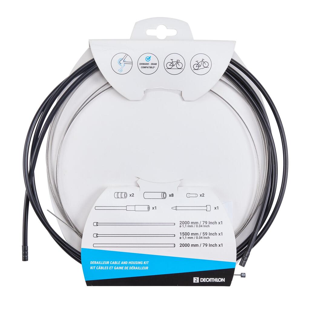 Derailleur cable and housing kit