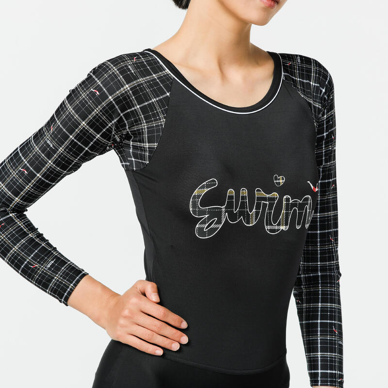 Women's One-Piece longsleeve Swimsuit UNA SHORTY SWIM Black