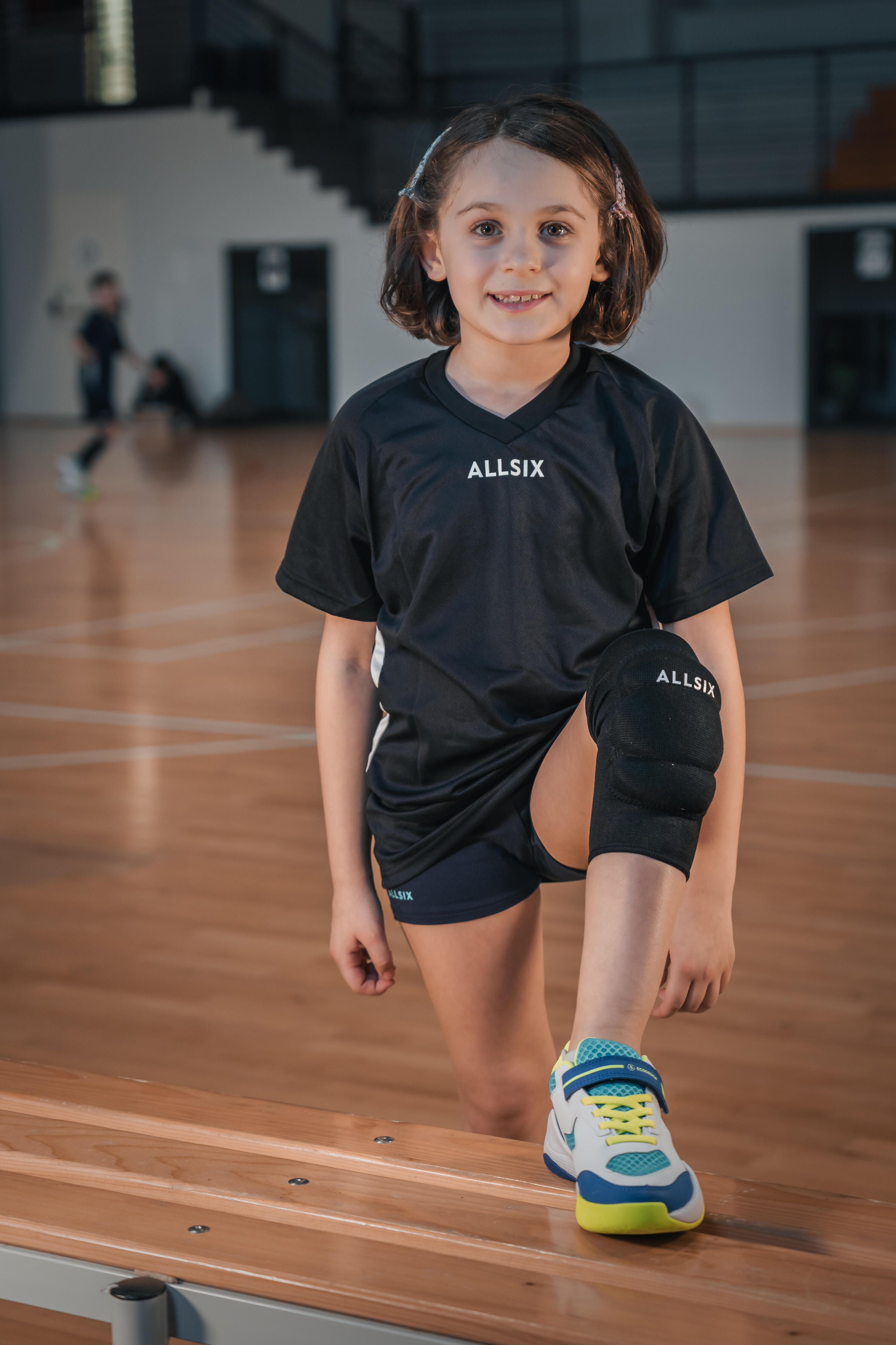 Chaussures de volley-ball vs100 confort avec scratches blanche/blue et vert. 7/7