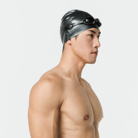 SILICONE SWIM CAP - BLACK