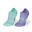 兒童舒適隱形跑步襪 500 兩雙入－綠色／淡紫色