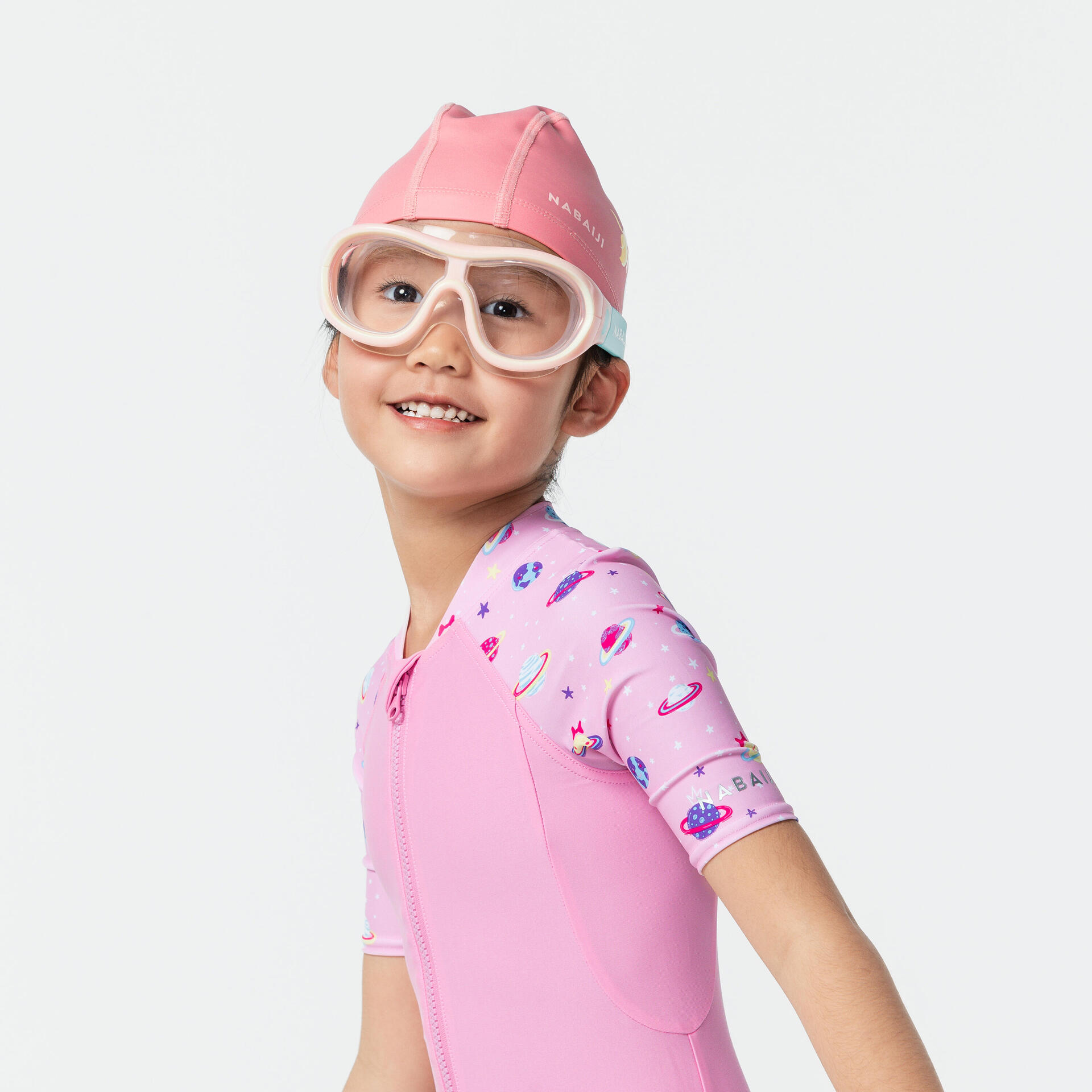 Swimming Mask Swimdow V2 Size S Asian Fit Clear Lenses Pink