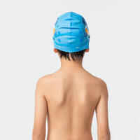 SILICONE swim cap - One size - Dino blue orange