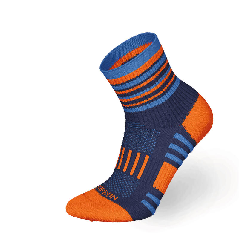 Dětské středně vysoké ponožky Kiprun 500 2 páry modro-oranžové