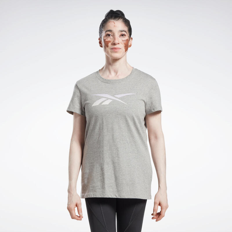 T-shirt femme Reebok gris