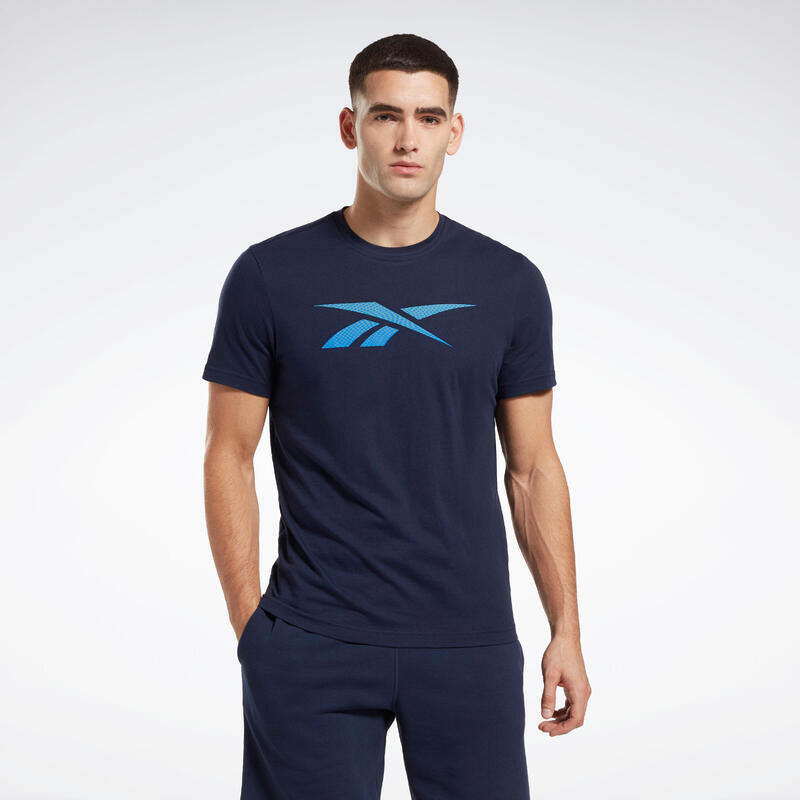 T-shirt Homme Reebok bleu foncé.