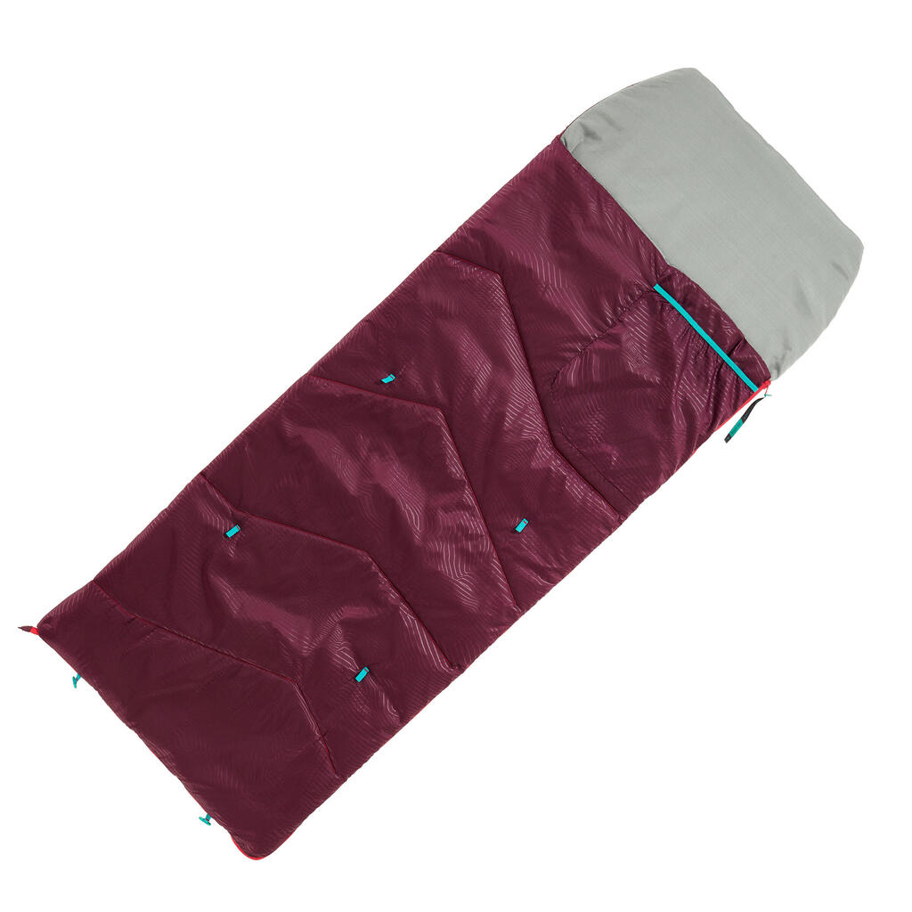 KIDS SLEEPING BAG MH100 10°C - PLUM