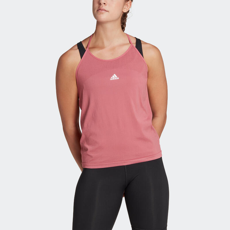 Debardeur fitness seamless adidas femme rose