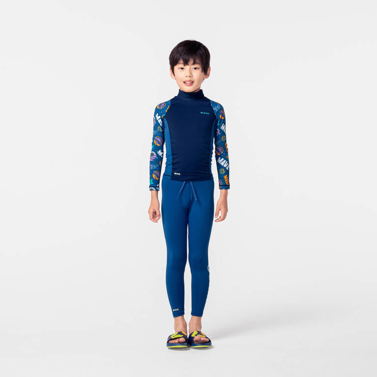 Baju Surfing Anak Laki-laki Lengan Panjang UVT 500 - Biru Space