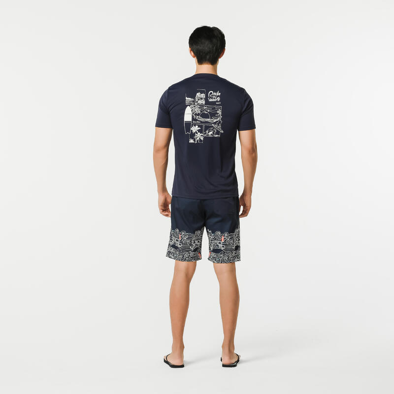 Men's surfing sun protection T-shirt Holiday navy