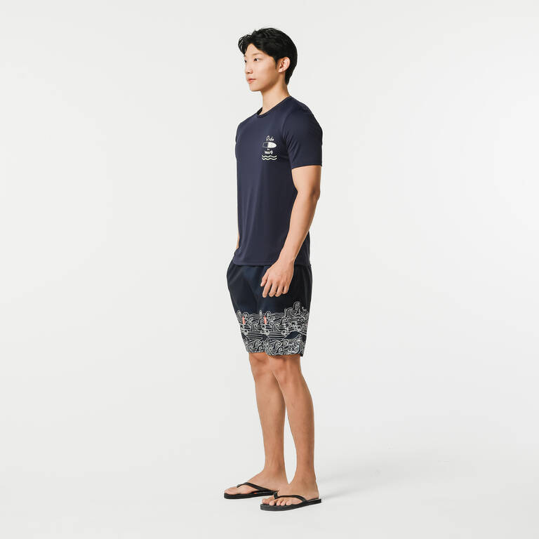 Men's surfing sun protection T-shirt Holiday navy