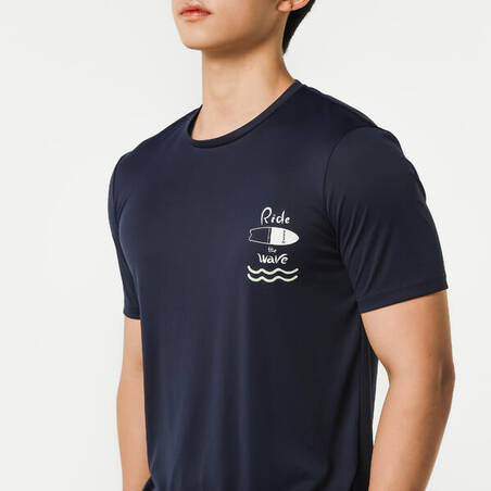 Men's surfing short-sleeve anti-UV WATER T-SHIRT - HOLIDAY NAVY