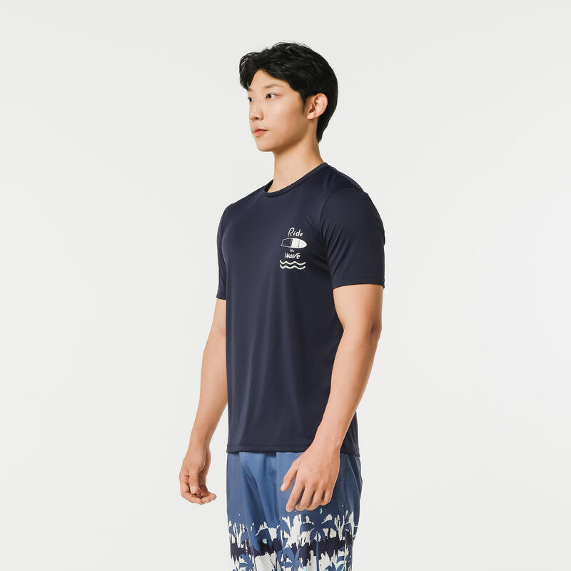 Men's surfing sun protection T-shirt Holiday navy