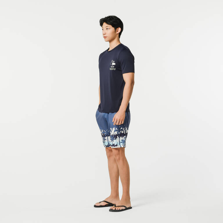 Men's surfing short-sleeve anti-UV WATER T-SHIRT - HOLIDAY NAVY