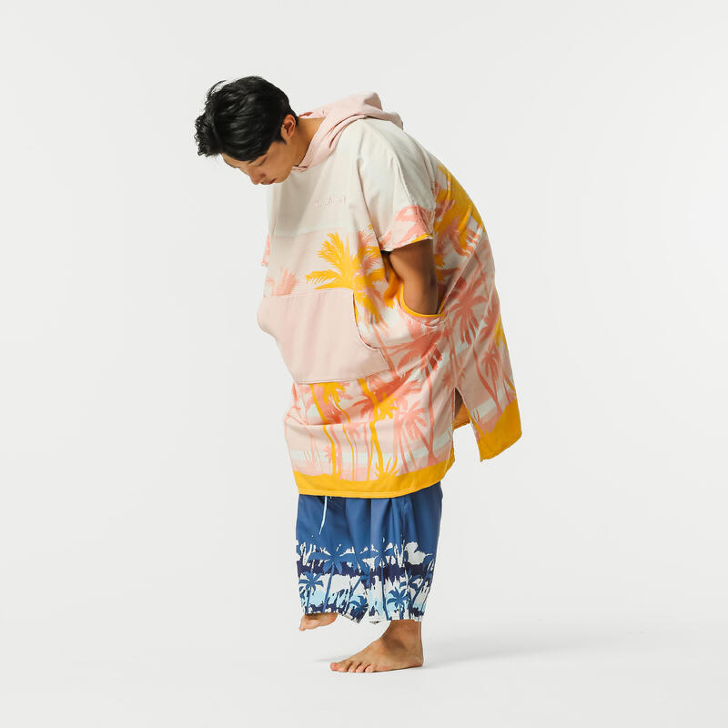 ADULT'S SURFING PONCHO 500 Sunny Print