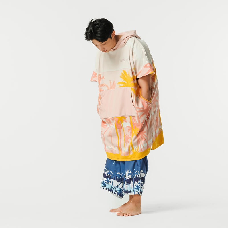 ADULT'S SURFING PONCHO 500 Sunny Print