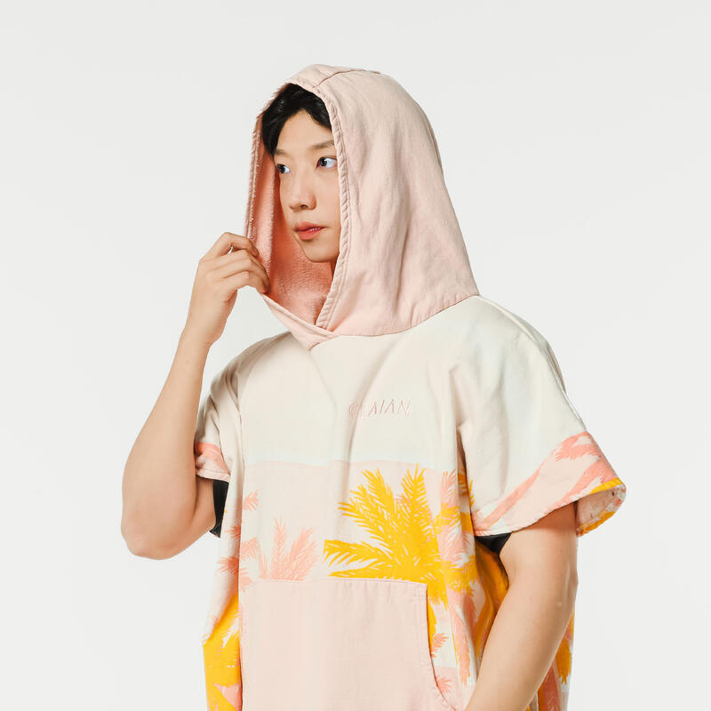 ADULT'S SURFING PONCHO 500 Sunny Print