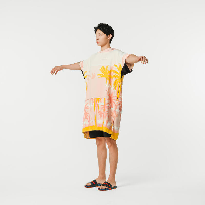 ADULT'S SURFING PONCHO 500 Sunny Print