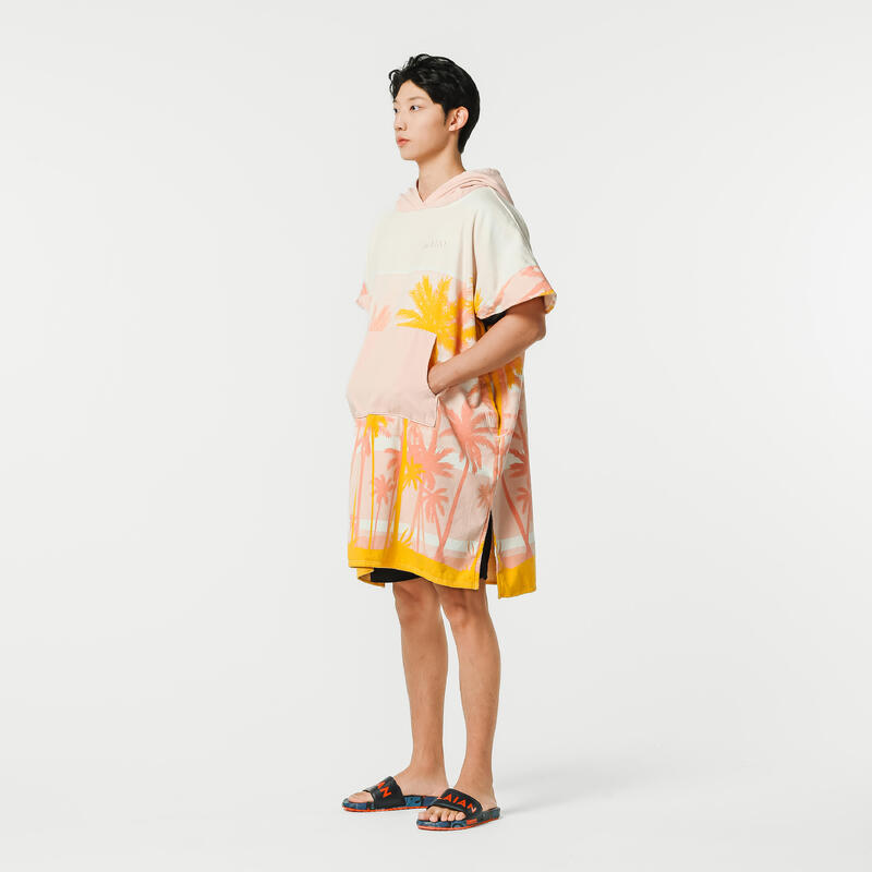 ADULT'S SURFING PONCHO 500 Sunny Print