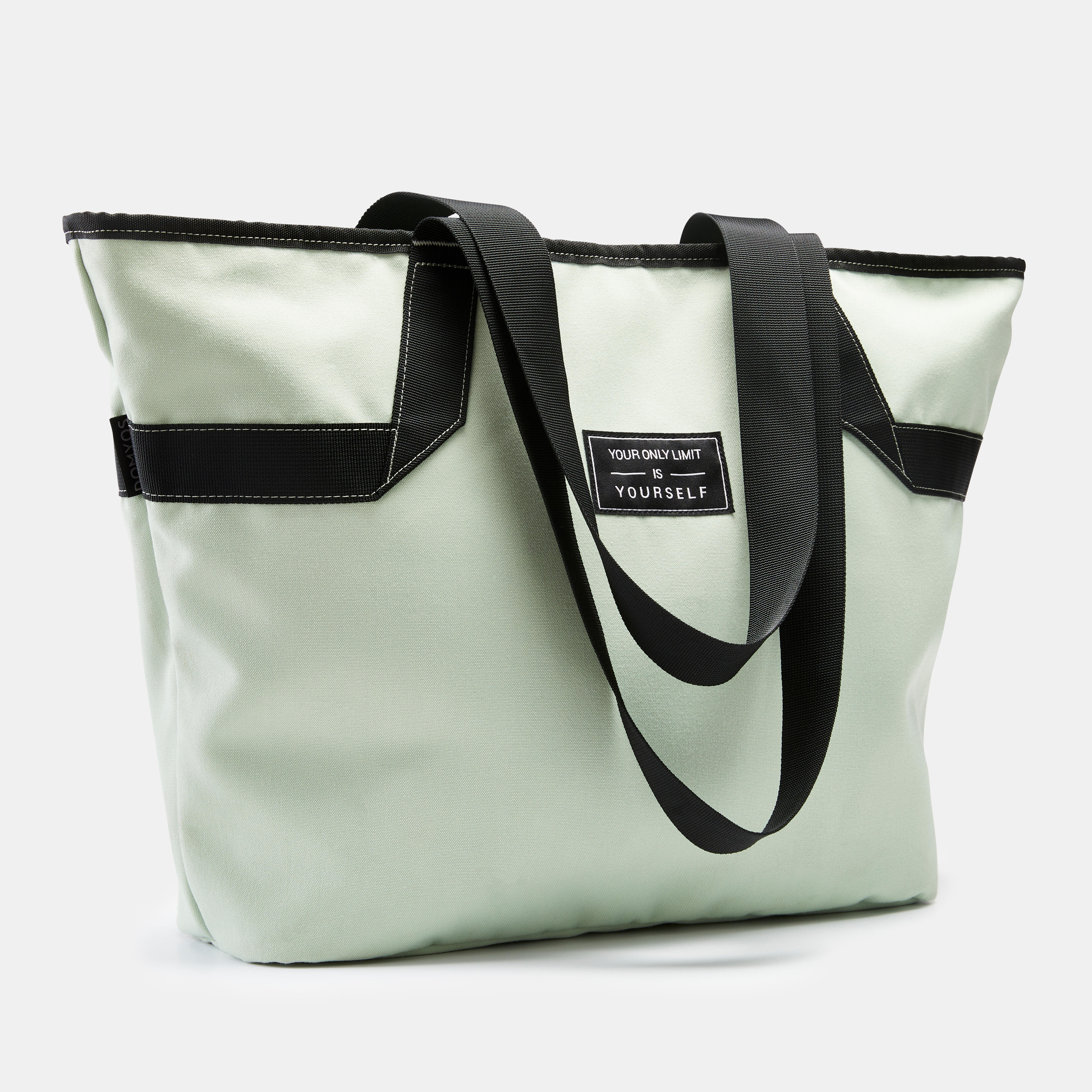 édition limitée - sac cabas vert d'eau et imprimé 25l - domyos