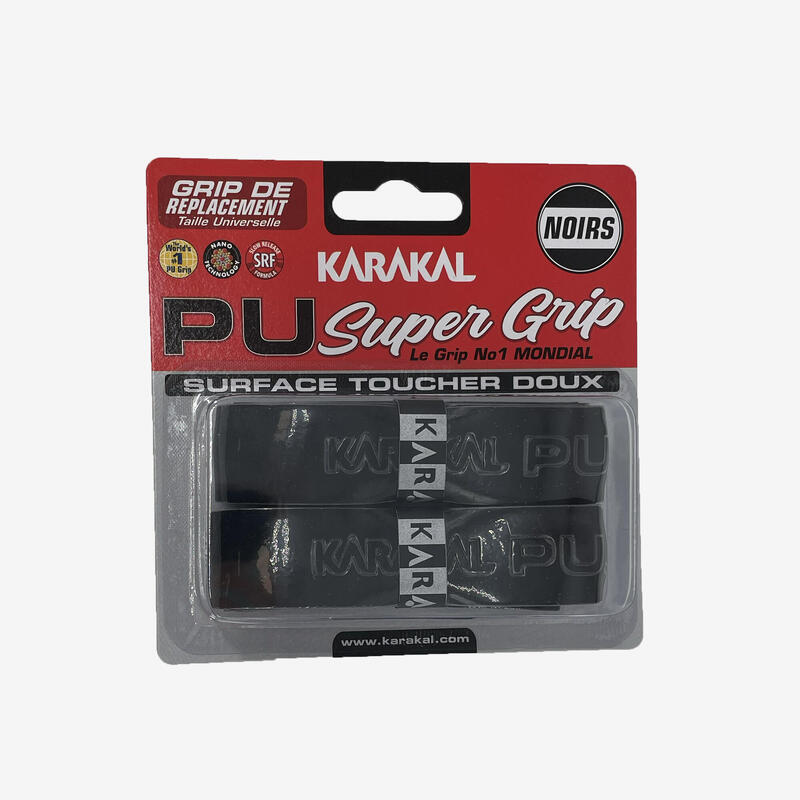 GRIP DE SQUASH SUPER PU GRIP X2 NOIR KARAKAL Decathlon.ch