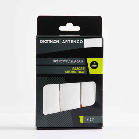 Absorbent Tennis Overgrips 12-Pack - White