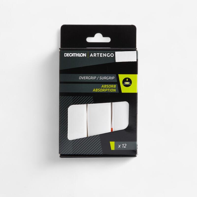 CUBREGRIP DE TENIS ARTENGO ABSORBENTE X 12 BLANCO