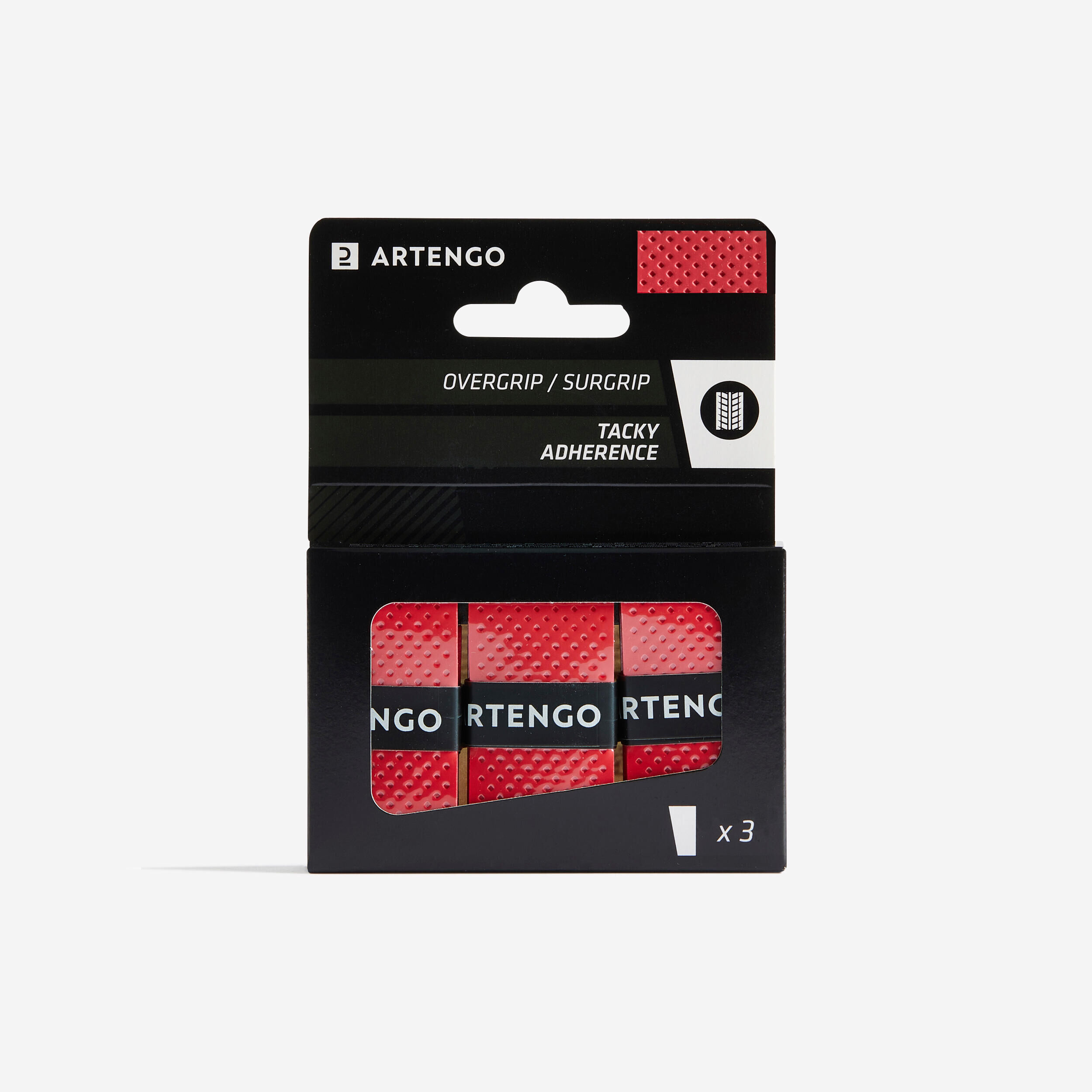 ARTENGO Tacky Tennis Overgrip Tri-Pack - Red