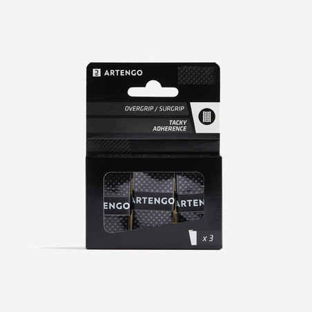 Overgrip para raqueta de tenis x3 unidades - Artengo Adherence negro