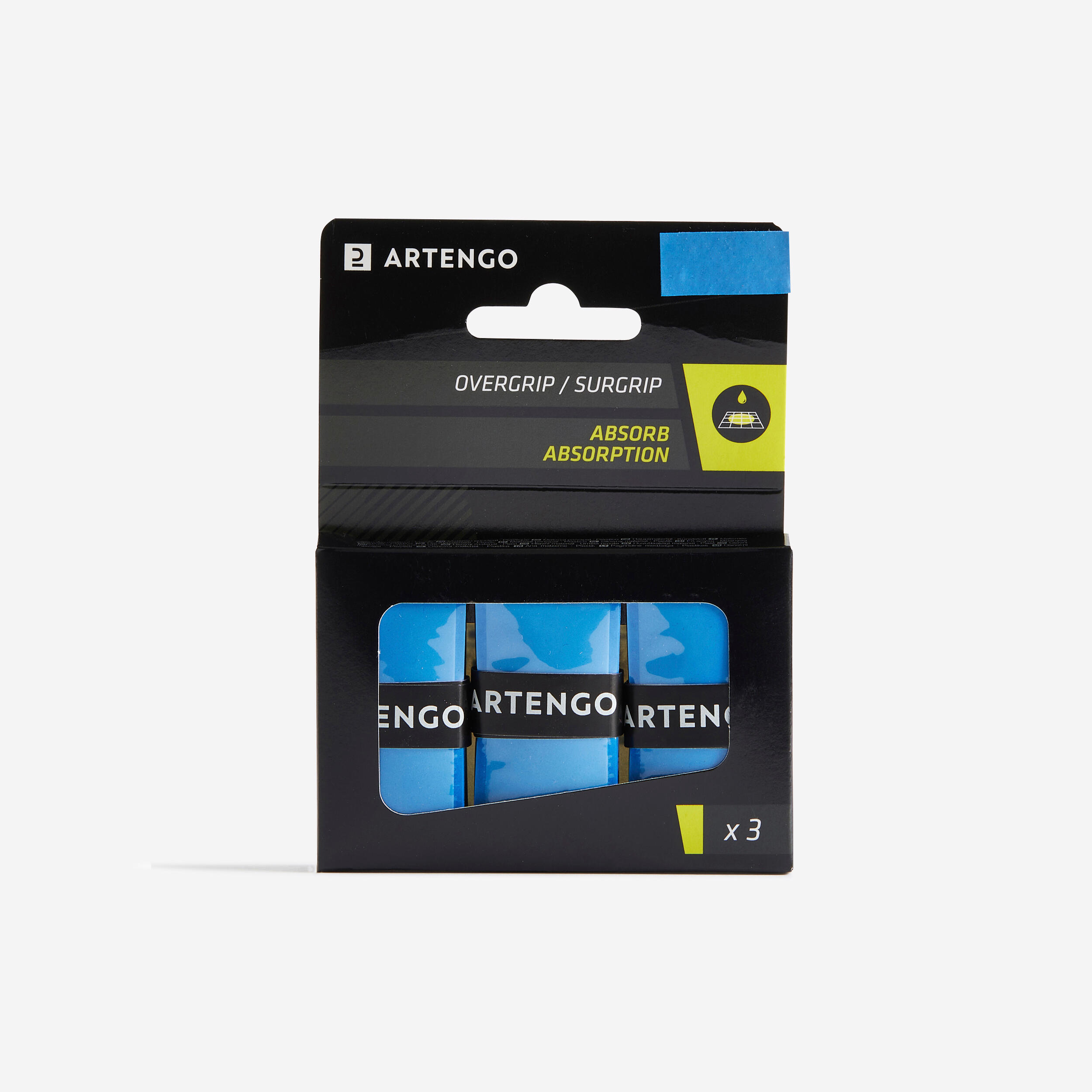 ARTENGO Absorbent Tennis Overgrip Tri-Pack - Blue