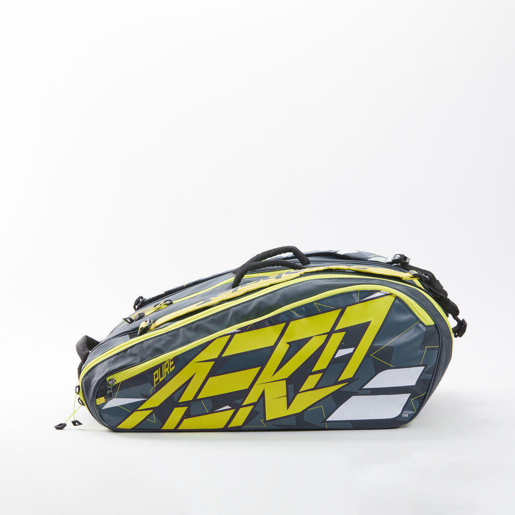 Tennistasche - Babolat RH12 Pure Aero 12 Schläger grau/gelb mit Schuhfach