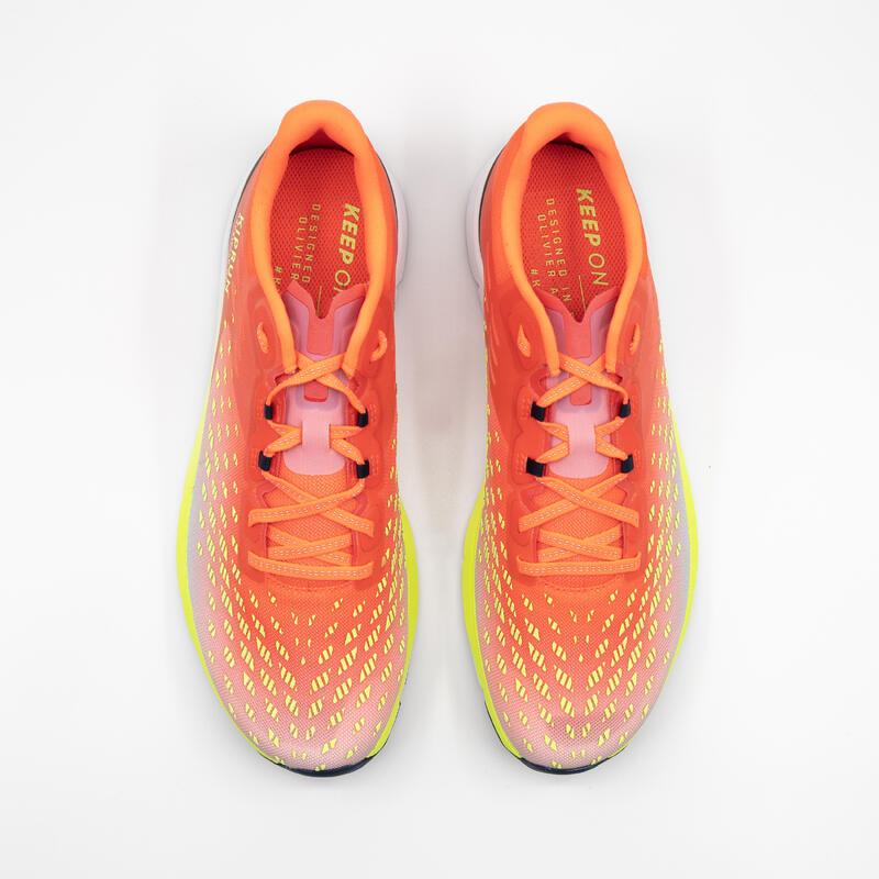 Chaussures de marche athlétique - KIPRUN RACEWALK ONE Rouges grises et jaunes