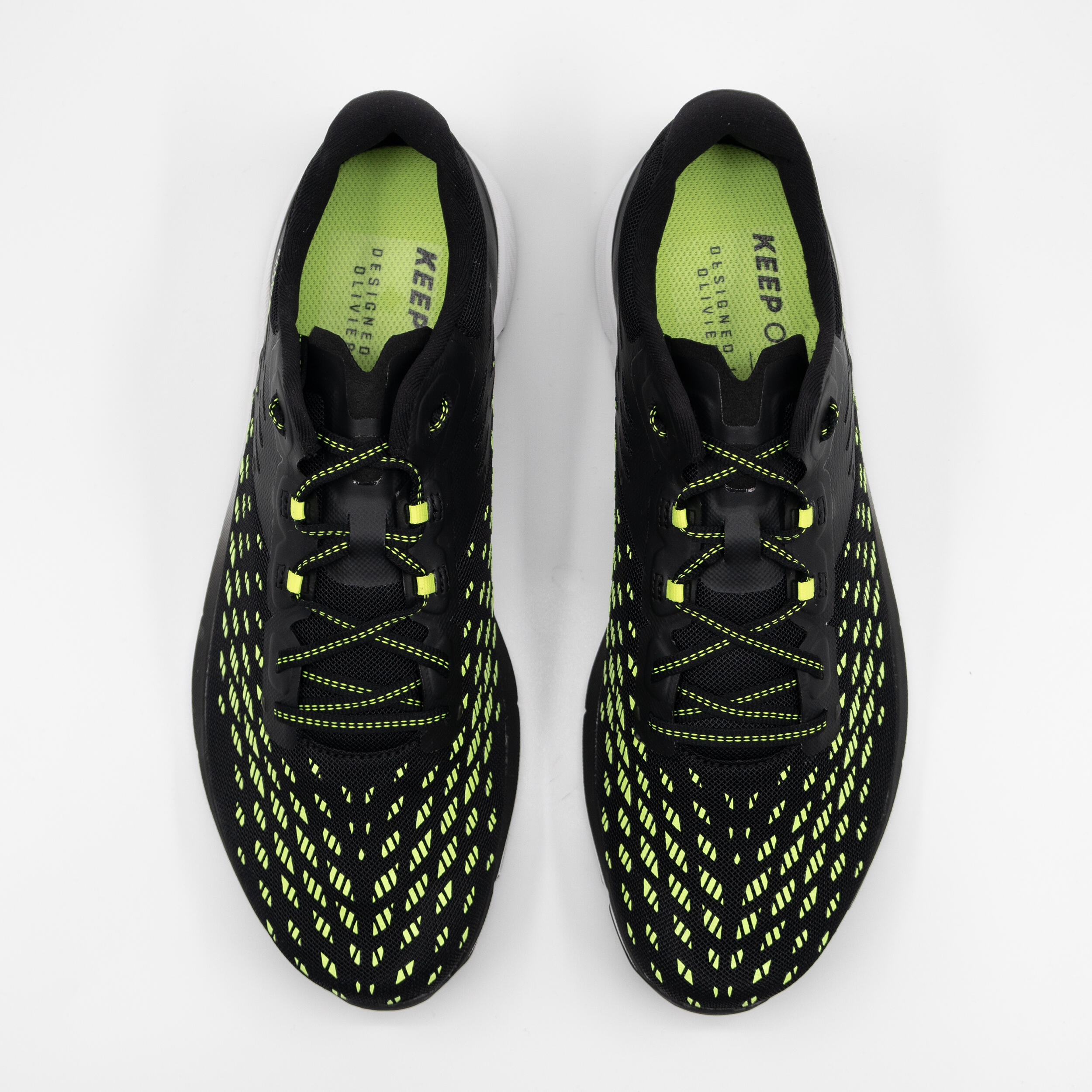 Race Walking Shoes - KIPRUN RACEWALK ONE Black and Neon Yellow 8/9