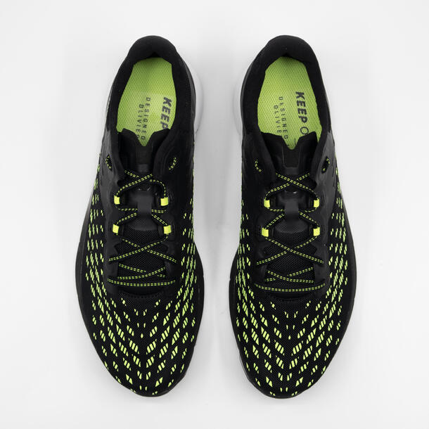 Race Walking Shoes - Kiprun Racewalk One Black and Neon Yellow