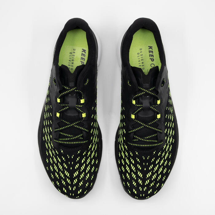 Race Walking Shoes Kiprun Racewalk One Black and Neon Yellow