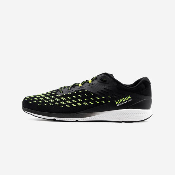 Race Walking Shoes Kiprun Racewalk One Black and Neon Yellow