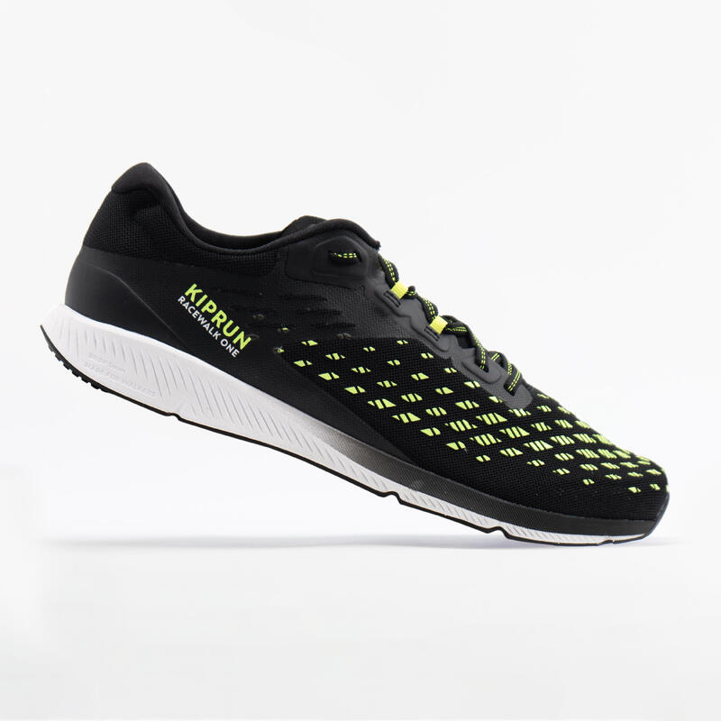 Chaussures de marche athlétique - KIPRUN RACEWALK ONE Noires et jaunes fluos