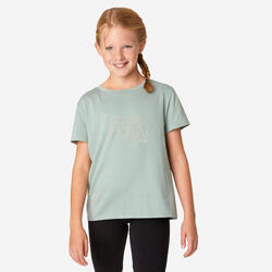 T-Shirt em Algodão de Educação Física Menina 500 Verde