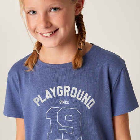 Girls' Cotton T-Shirt 500 - Blue