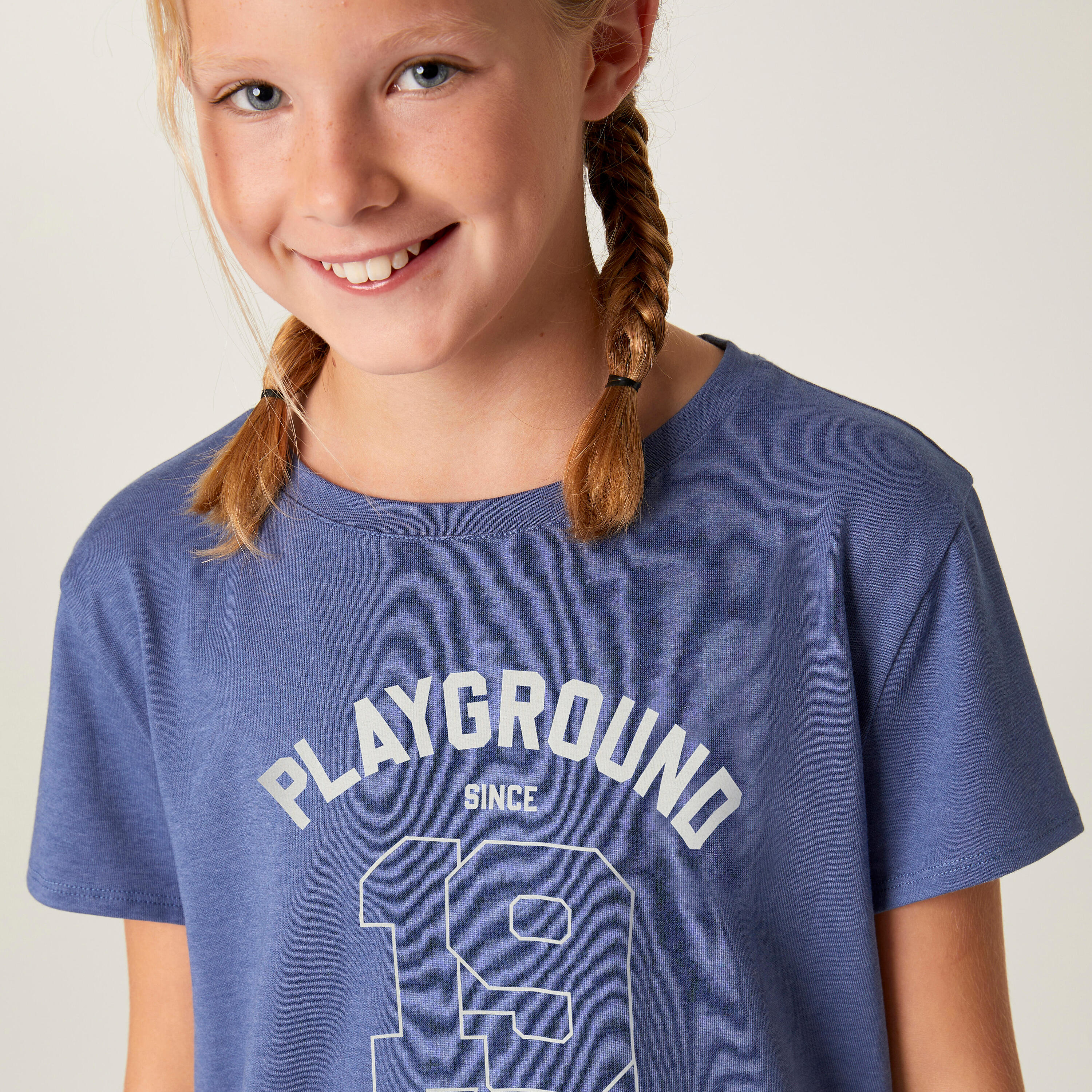 T-Shirt em Algodão de Educação Física Menina 500 Azul 3/3