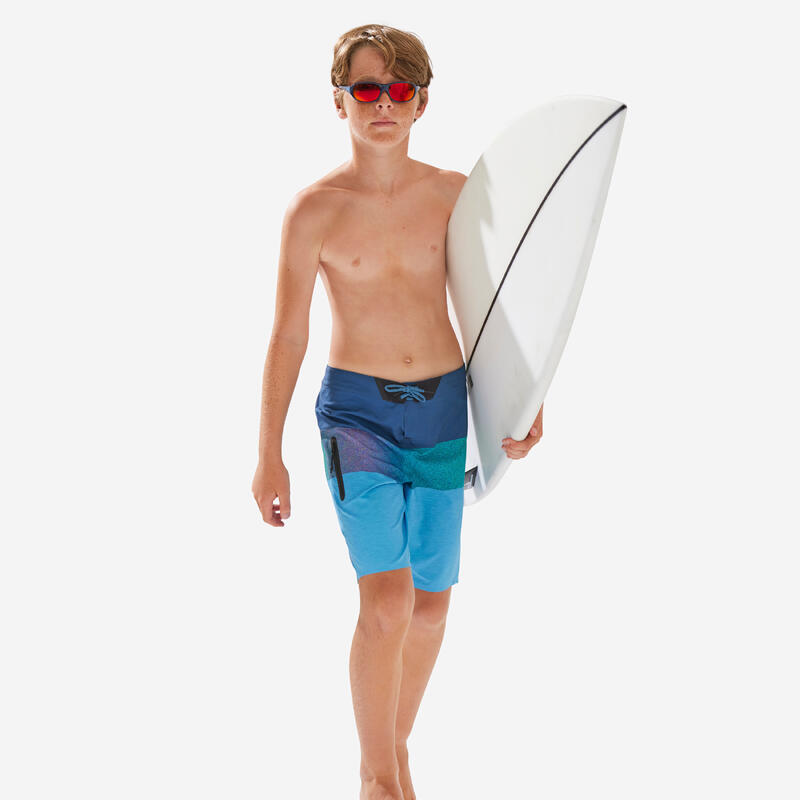 Zwemshort boardshort 900 blauw